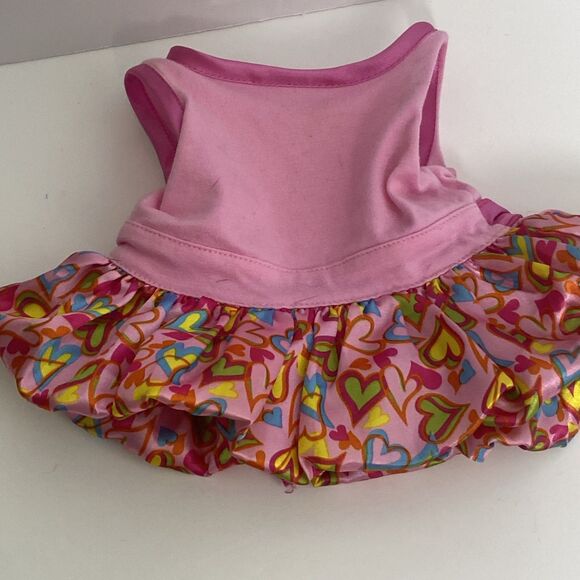 Build A Bear Pink Dress Heart Skirt Pink Bow Pink Bloomers Rose Decor For Bear - Picture 7 of 8